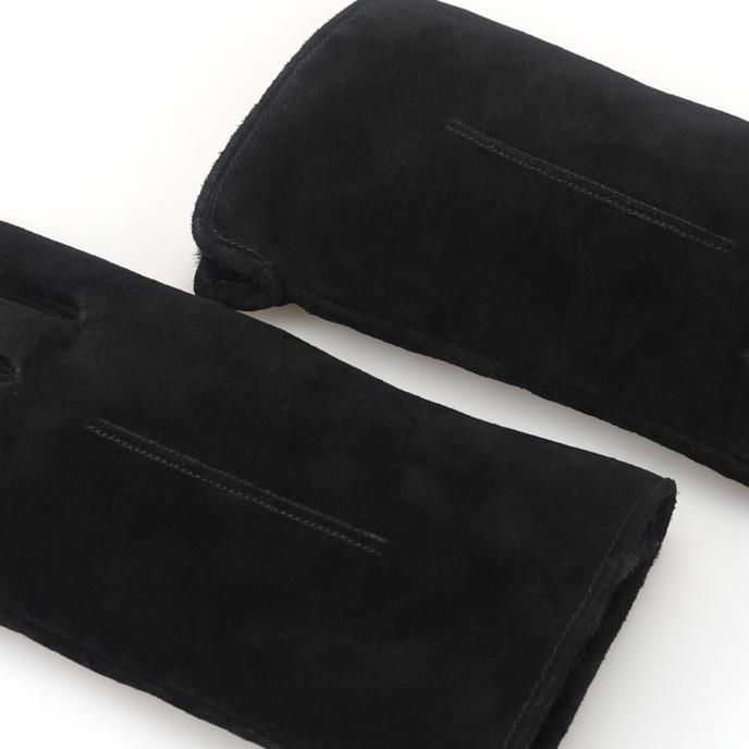 Isotoner® Ladies Suede Glove With Faux Fur Lining Black Extra Image 4